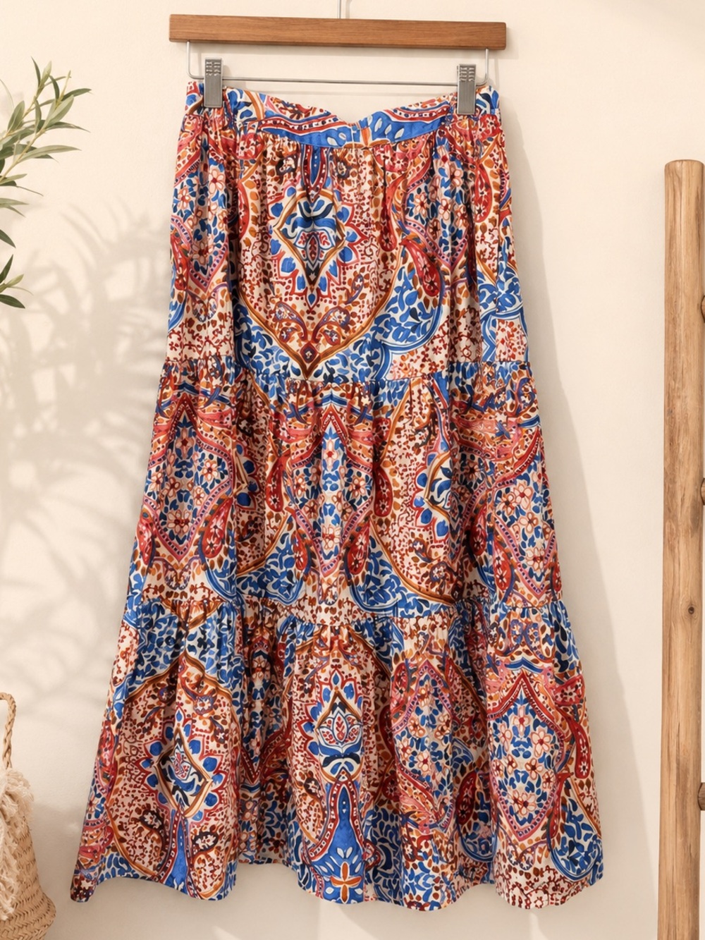 Xirena Angeline Skirt Terra Mosaic XL NWT Boho Tiered Maxi Skirt $278